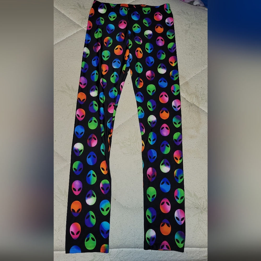 Colorful alien leggings